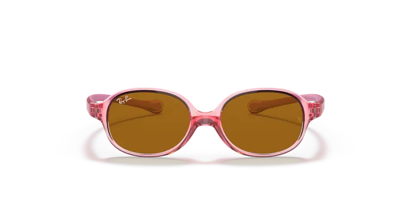 Ray - Ban Bambino RJ9187S 7080/3 Occhiali da sole Nylon Rosso Marrone Rotonda Normale miniatura 2