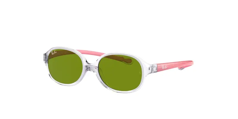 Ray - Ban Bambino RJ9187S 7082/2 Occhiali da sole Nylon Trasparente Verde Rotonda Normale