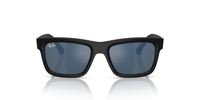 Ray - Ban Bambino RJ9196S 100S55 Occhiali da sole Iniettato Nero Blu Squadrata Specchiate miniatura 2