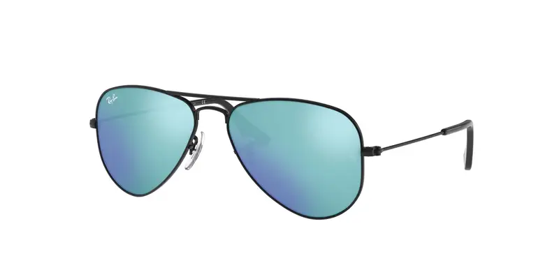 Ray - Ban Bambino RJ9506S JUNIOR AVIATOR 201/55 Occhiali da sole Metallo Nero Blu Pilot Normale Flash