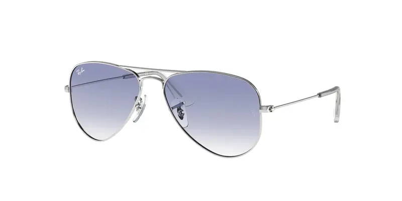 Ray - Ban Bambino RJ9506S JUNIOR AVIATOR 212/19 Occhiali da sole Metallo Argento Blu Pilot Normale Sfumato