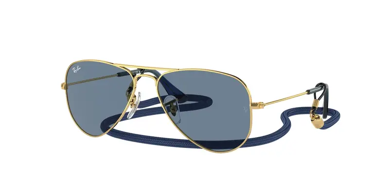 Ray - Ban Bambino RJ9506S JUNIOR AVIATOR 223/1U Occhiali da sole Metallo Oro Blu Pilot Specchiate Specchiato