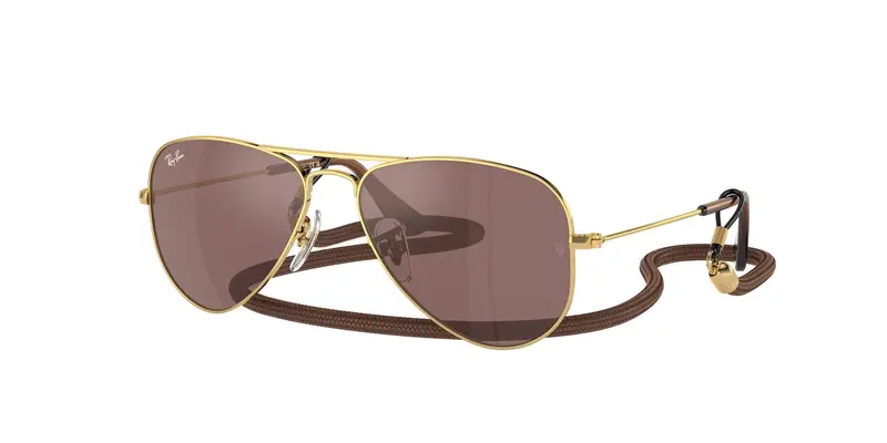 Ray - Ban Bambino RJ9506S JUNIOR AVIATOR 223/6G Occhiali da sole Metallo Oro Marrone Pilot Specchiate Specchiato