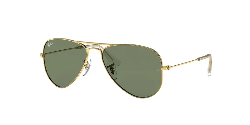 Ray - Ban Bambino RJ9506S JUNIOR AVIATOR 223/71 Occhiali da sole Metallo Oro Verde Pilot Normale