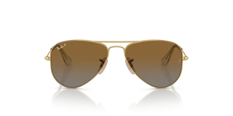 Ray - Ban Bambino RJ9506S JUNIOR AVIATOR 223/T5 Occhiali da sole Metallo Oro Marrone Pilot Polarizzata Sfumato miniatura 2