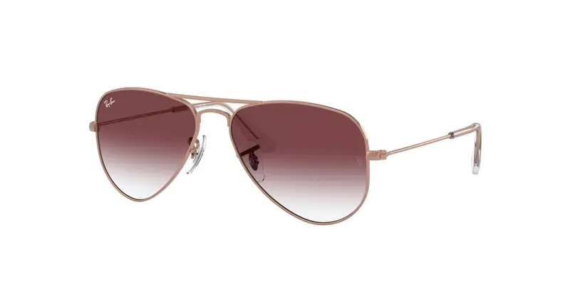 Ray - Ban Bambino RJ9506S JUNIOR AVIATOR 291/8H Occhiali da sole Metallo Oro Viola Pilot Normale Sfumato