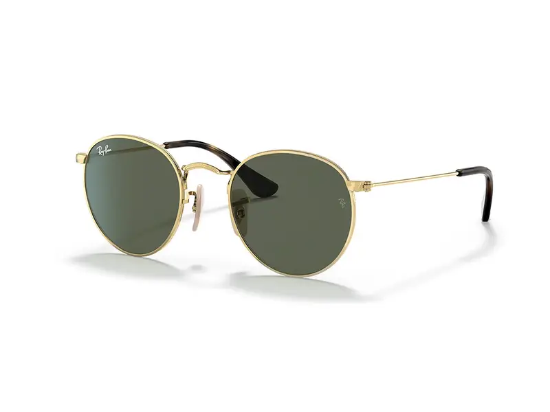 Ray - Ban Bambino RJ9547S JUNIOR ROUND 223/71 Occhiali da sole Metallo Oro Verde Rotonda Normale