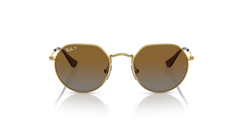 Ray - Ban Bambino RJ9565S JUNIOR JACK 223/T5 Occhiali da sole Metallo Oro Marrone Rotonda Polarizzata Sfumato miniatura 2