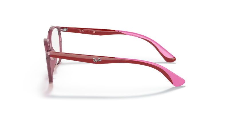 Ray - Ban Bambino RY1598 3777 TRANSPARENT RED Montature da vista Plastica Rosso Squadrata miniatura 3