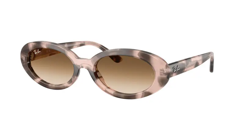 Donna Ray - Ban RB2223 144951 Occhiali da sole Acetato Rosa Marrone Rotonda Normale Sfumato