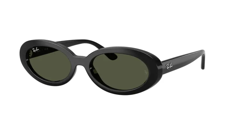 Donna Ray - Ban RB2223 901/31 Occhiali da sole Acetato Nero Verde Rotonda Normale