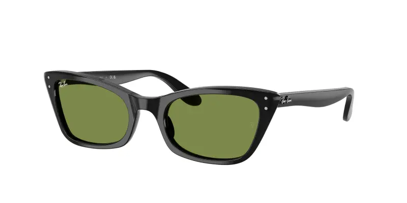 Donna Ray - Ban RB2299 LADY BURBANK 901/4E Occhiali da sole Acetato Nero Verde Cat Eye Normale