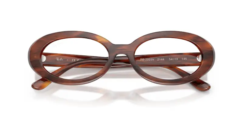 Donna Ray - Ban RX2223V 2144 Montature da vista Acetato Marrone Trasparente Rotonda Normale miniatura 2