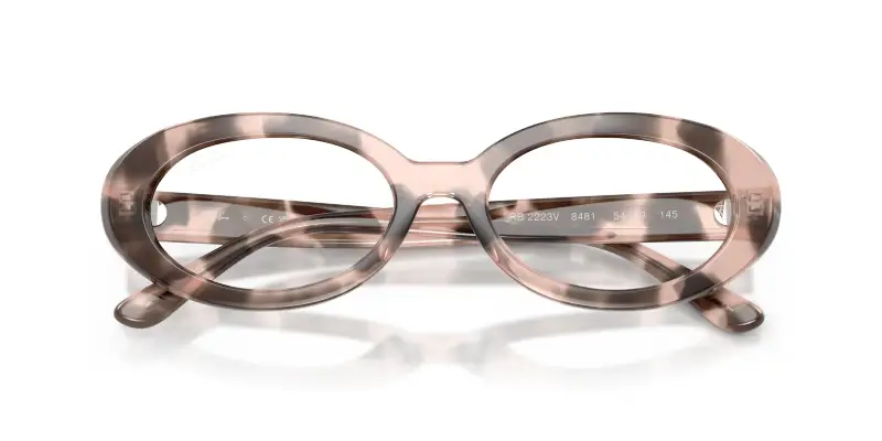 Donna Ray - Ban RX2223V 8481 Montature da vista Acetato Rosa Trasparente Rotonda Normale miniatura 2
