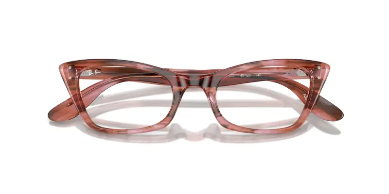 Donna Ray - Ban RX5499 LADY BURBANK 8363 Montature da vista Acetato Rosa Trasparente Cat Eye Normale miniatura 2