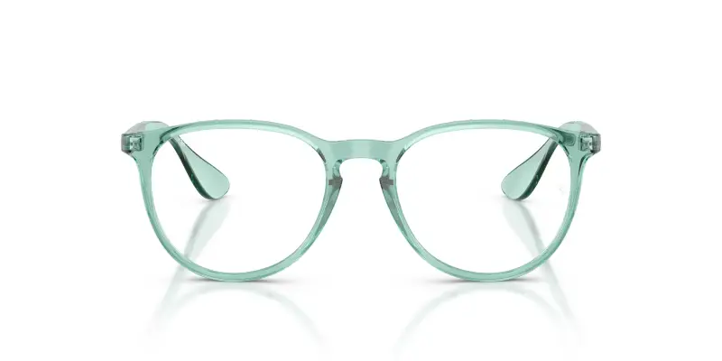 Donna Ray - Ban RX7046 ERIKA 8508 Montature da vista Iniettato Verde Trasparente Rotonda Normale miniatura 3