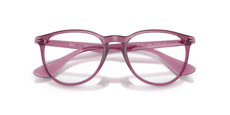 Donna Ray - Ban RX7046 ERIKA 8509 Montature da vista Iniettato Viola Trasparente Rotonda Normale miniatura 2