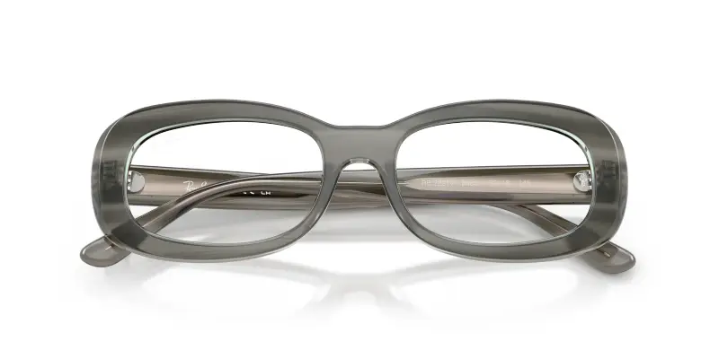 Donna RX2221V 8453 Montature da vista Acetato Grigio Trasparente Rotonda Normale miniatura 2