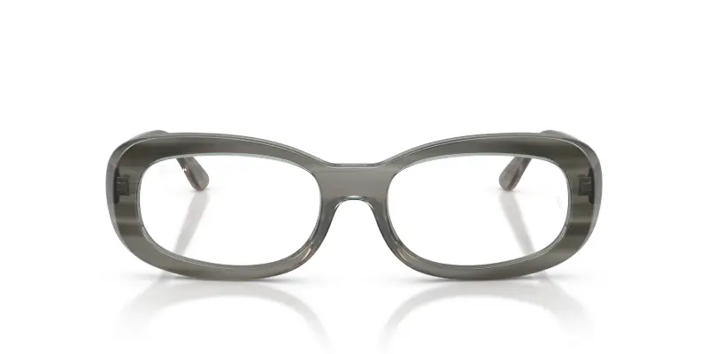 Donna RX2221V 8453 Montature da vista Acetato Grigio Trasparente Rotonda Normale miniatura 3