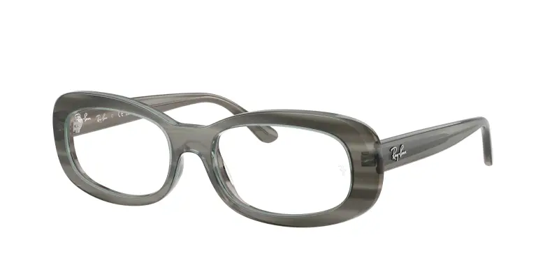 Donna RX2221V 8453 Montature da vista Acetato Grigio Trasparente Rotonda Normale