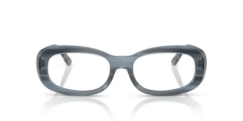 Donna RX2221V 8456 Montature da vista Acetato Blu Trasparente Rotonda Normale miniatura 3