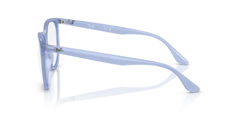 Ray - Ban Donna RX4378V 8414 Montature da vista Iniettato Blu Trasparente Squadrata Normale miniatura 3