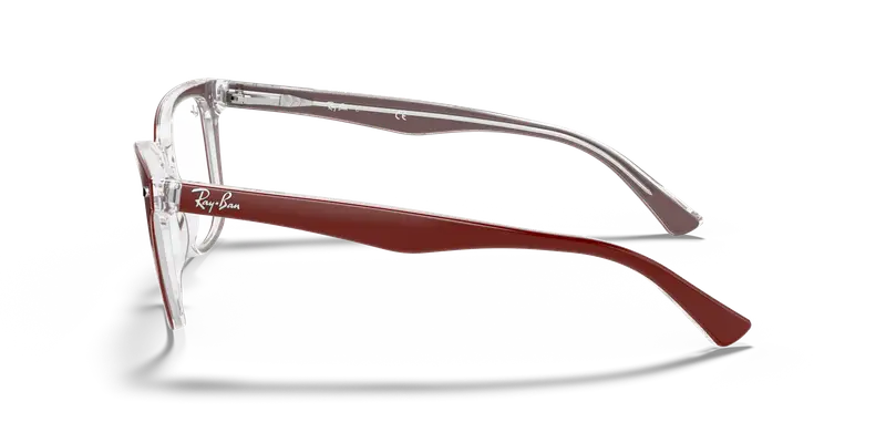 Ray - Ban Donna RX5285 5738 Montature da vista Acetato Rosso Trasparente Farfalla Normale miniatura 3