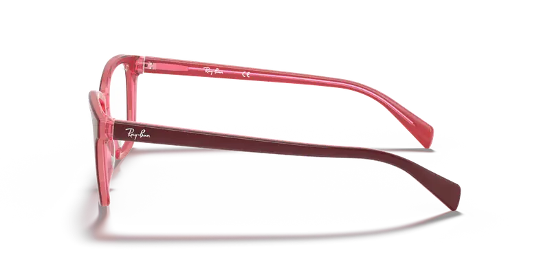 Ray - Ban Donna RX5362 5777 Montature da vista Acetato Rosso Trasparente Farfalla Normale miniatura 3