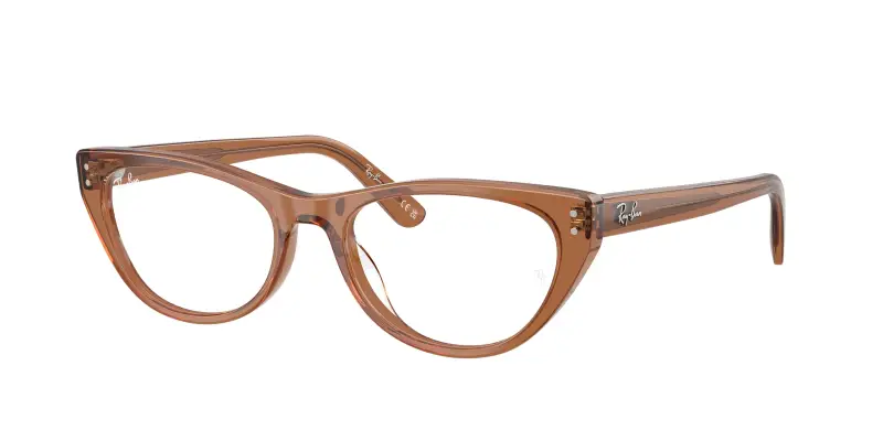 Donna RX5449D 8201 Montature da vista Acetato Marrone Trasparente Squadrata Normale