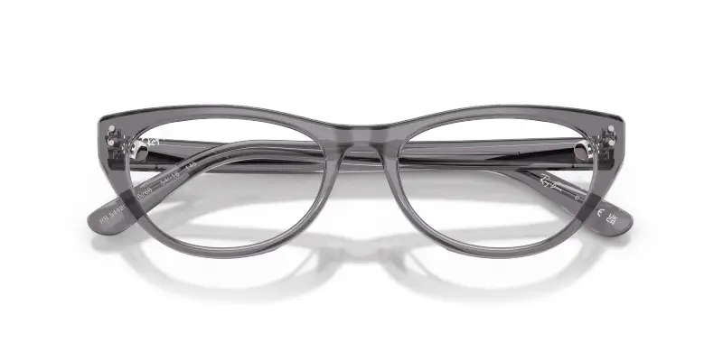 Donna RX5449D 8268 Montature da vista Acetato Grigio Trasparente Squadrata Normale miniatura 2