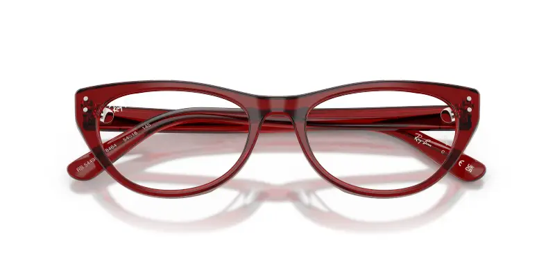 Donna RX5449D 8464 Montature da vista Acetato Rosso Trasparente Squadrata Normale miniatura 2