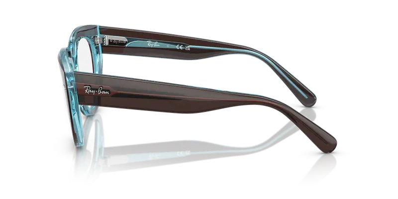 Ray - Ban Donna RX5586 DOREEN 8366 Montature da vista Acetato Marrone Trasparente Squadrata Normale miniatura 3