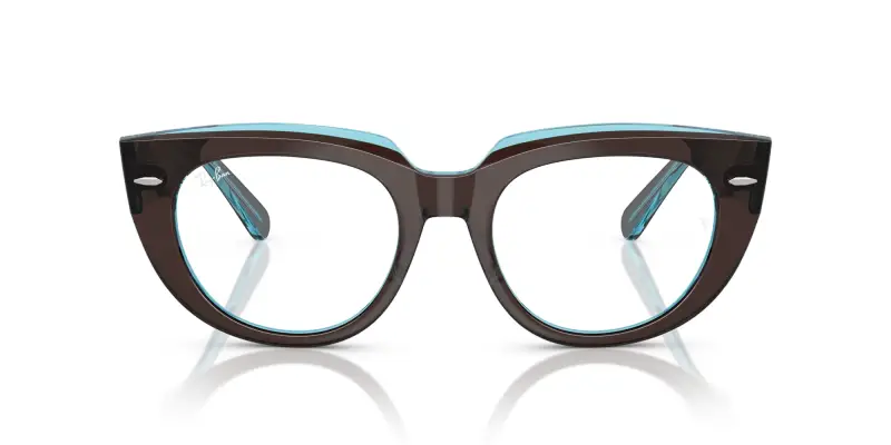 Donna RX5586 DOREEN 8366 Montature da vista Acetato Marrone Trasparente Squadrata Normale miniatura 3