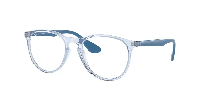 Ray - Ban Donna RX7046 ERIKA 8341 Montature da vista Iniettato Blu Trasparente Rotonda Normale