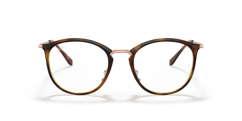 Ray - Ban Donna RX7140 5687 Montature da vista Iniettato Marrone Trasparente Pantos Normale miniatura 2