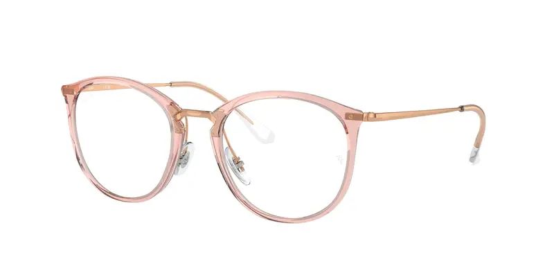 Ray - Ban Donna RX7140 8335 Montature da vista Iniettato Rosa Trasparente Pantos Normale
