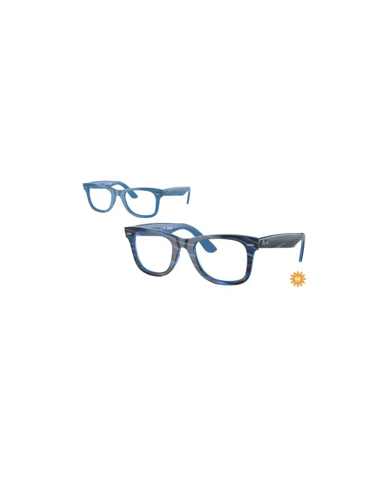 Occhiali montatura da vista Ray-Ban Wayfarer Ease RX4340V 8384 Photochromic Striped Blue 50