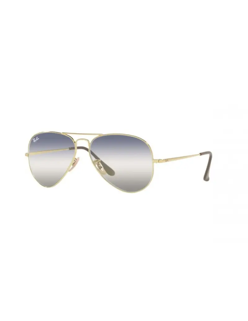 Occhiali sole RAY-BAN Aviator Metal II RB3689 001/GF 58 Gold Clear Gradient Blue