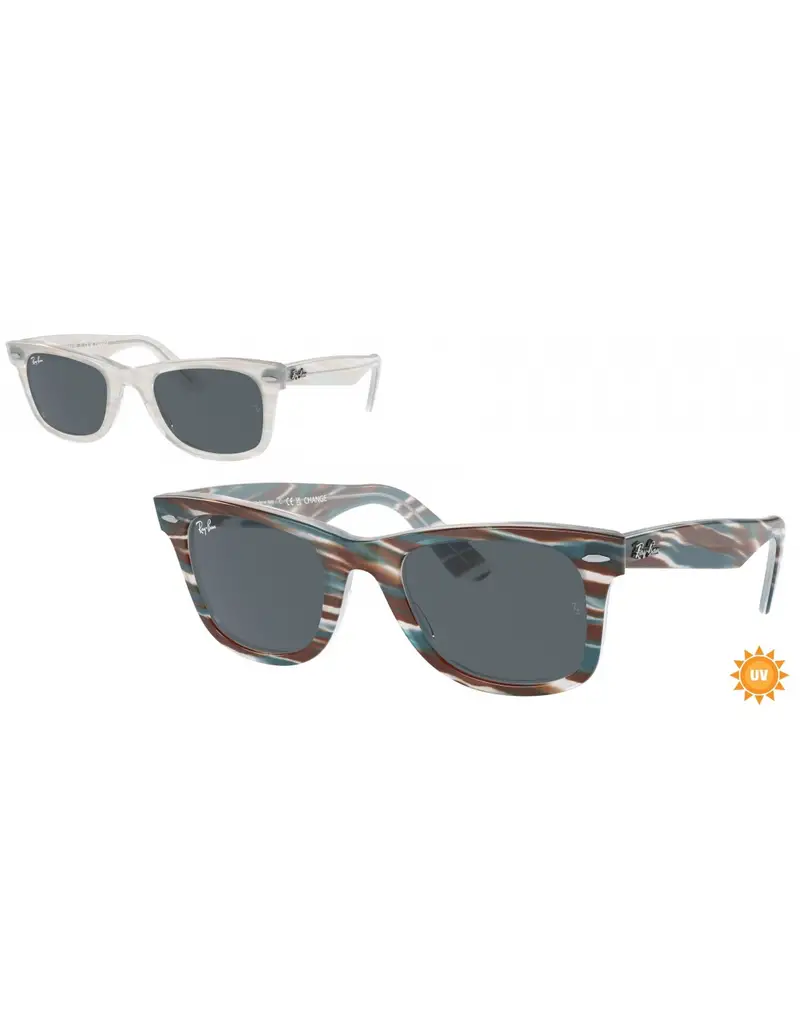 Occhiali sole RAY-BAN Wayfarer RB2140 1407R5 50 Photochromic Striped Blue