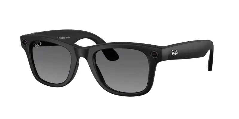 Unisex Meta RW4012 Wayfarer 601ST3 Occhiali da sole Iniettato Nero Grigio Squadrata Polarizzata Sfumato