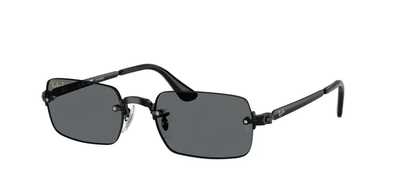 Unisex Ray - Ban A$AP Rocky RB3928 002/81 Occhiali da sole Metallo Nero Grigio Rotonda Polarizzata