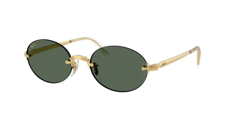 Unisex Ray - Ban A$AP Rocky RB3929 001/71 Occhiali da sole Metallo Oro Verde Rotonda Normale