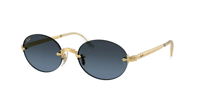 Unisex Ray - Ban A$AP Rocky RB3929 001/S2 Occhiali da sole Metallo Oro Blu Rotonda Normale Sfumato