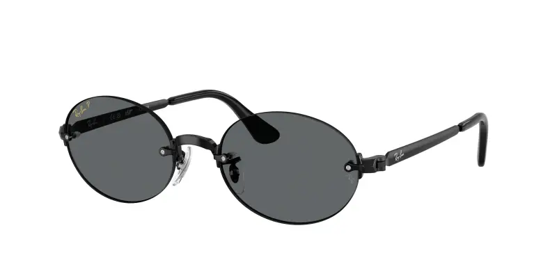 Unisex Ray - Ban A$AP Rocky RB3929 002/81 Occhiali da sole Metallo Nero Grigio Rotonda Polarizzata