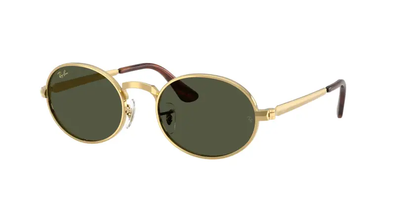 Unisex Ray - Ban A$AP Rocky RB3931 001/31 Occhiali da sole Metallo Oro Verde Pillow Normale