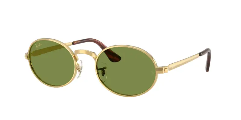 Unisex Ray - Ban A$AP Rocky RB3931 001/4E Occhiali da sole Metallo Oro Verde Pillow Normale