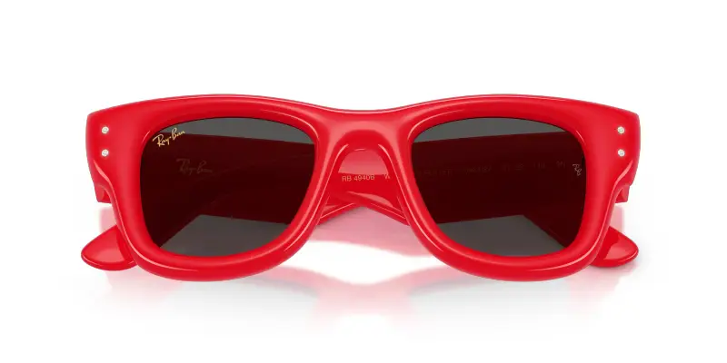 Unisex Ray - Ban A$AP ROCKY RB4940B WAYFARER PUFFER 686187 Occhiali da sole Nylon Rosso Squadrata Normale miniatura 2