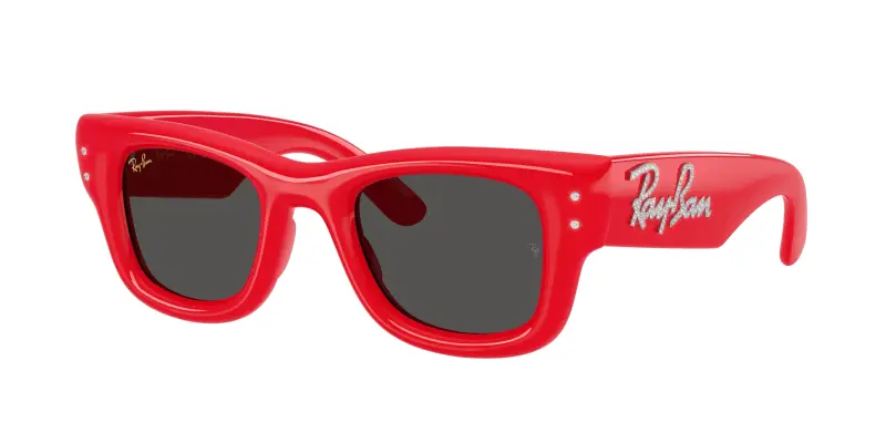 Unisex Ray - Ban A$AP ROCKY RB4940B WAYFARER PUFFER 686187 Occhiali da sole Nylon Rosso Squadrata Normale