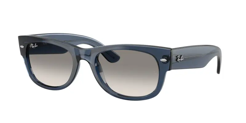 Unisex Ray - Ban RB0832S MEGA WAYFARER II 684532 Occhiali da sole Acetato Blu Grigio Squadrata Normale Sfumato