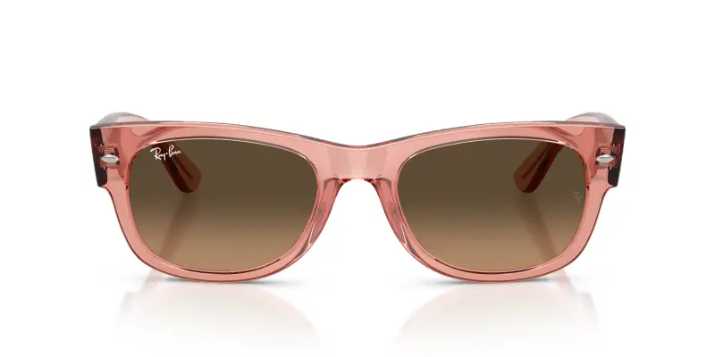 Unisex Ray - Ban RB0832S MEGA WAYFARER II 684843 Occhiali da sole Acetato Rosa Marrone Squadrata Normale Sfumato miniatura 3